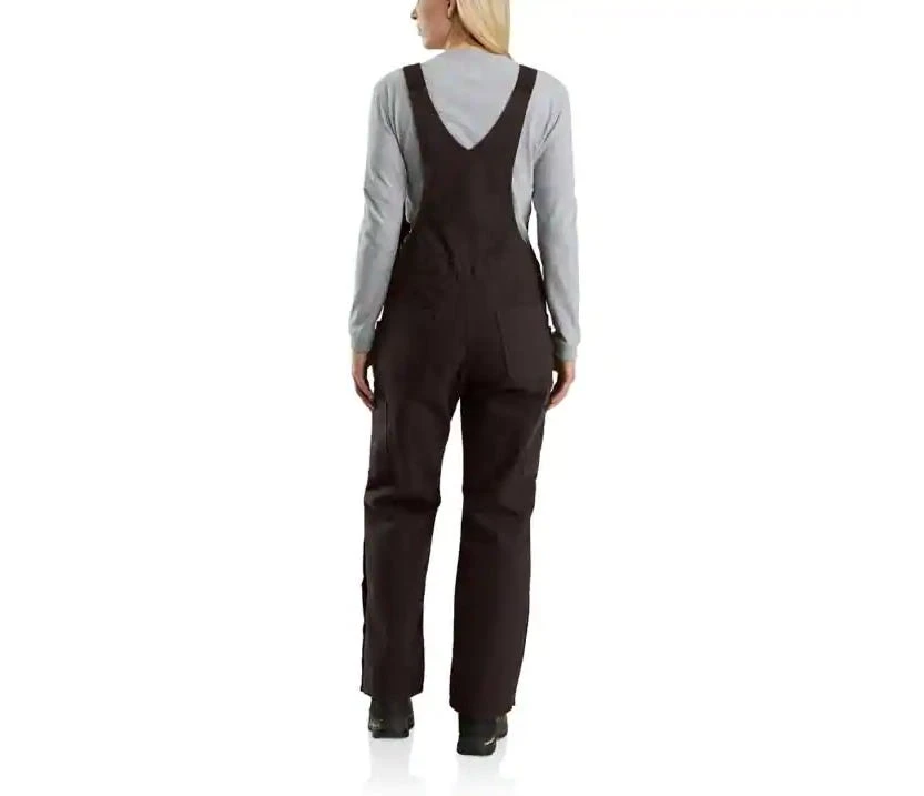 Carhartt Overalls: Women's 104049 DKB Dark Brown Quilt Lined Duck Bib Overall - Image 3