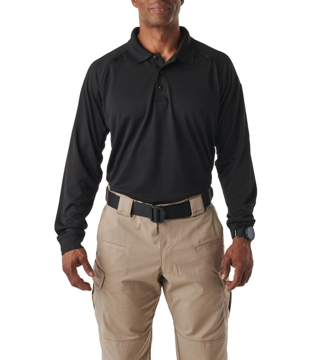 5.11 Tactical Shirts: Men's Performance Black Long Sleeve Polo Shirt 72049 019
