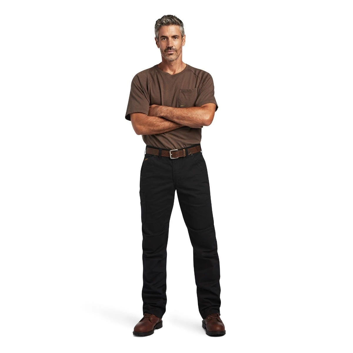 Ariat Rebar Pant: Men's 10041065 Black M5 Straight DuraStretch Washed Twill Dungaree Straight Leg Pant - Image 4