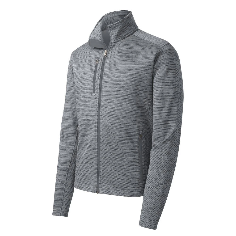 Port Authority Jacket: Men's F231 GRY Grey Digi Stripe Fleece Jacket - Image 5