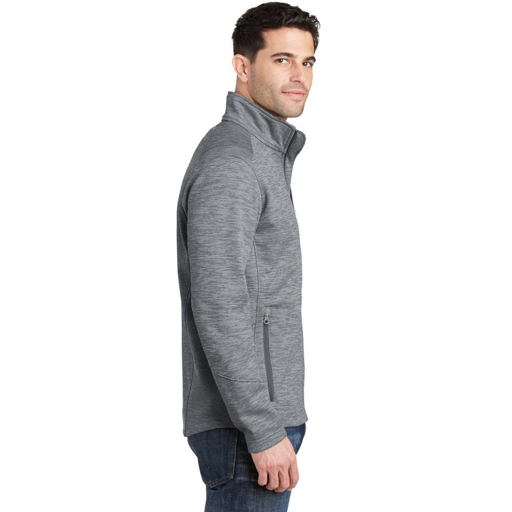 Port Authority Jacket: Men's F231 GRY Grey Digi Stripe Fleece Jacket - Image 4