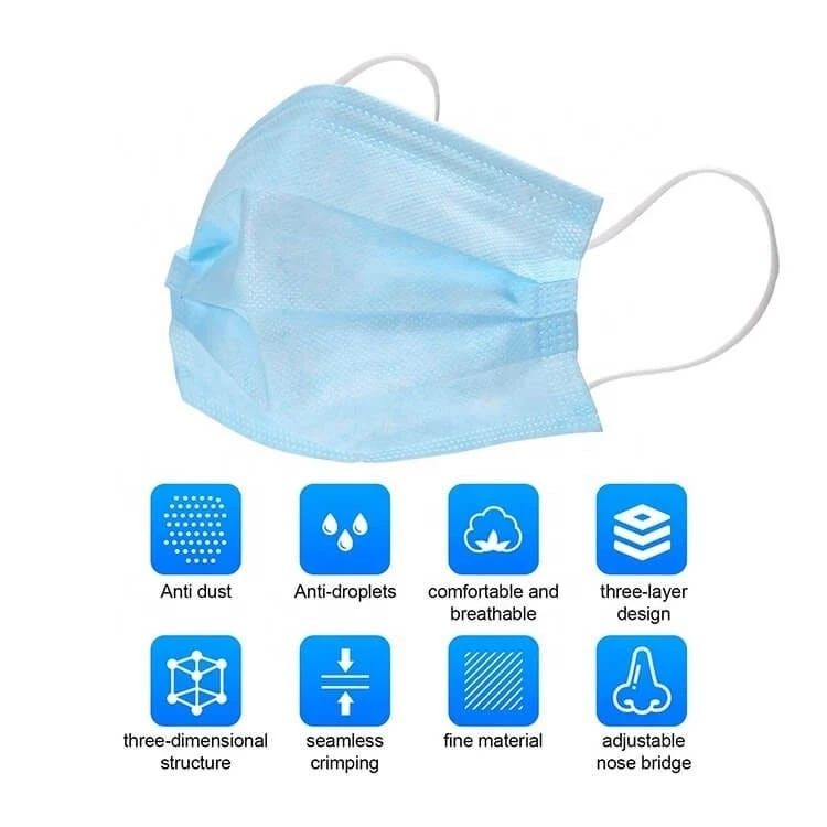 Non-Surgical Masks: LIBG 1891KD Blue 3 Layer Protection Children's Face Mask 50 Count - Image 3