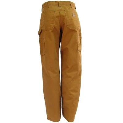 Carhartt Pants: Men's B136 BRN Brown Double Front Duck Dungaree Work Pants - Image 2