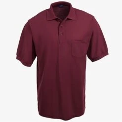 Port Authority Shirts: K500P BUR Men's Burgundy Knit Silk Touch Polo Shirt