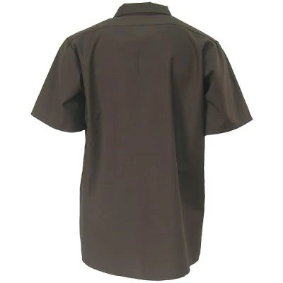 Red Kap Shirts: Men's SP24 CB Brown Short-Sleeve Industrial Uniform Shirt