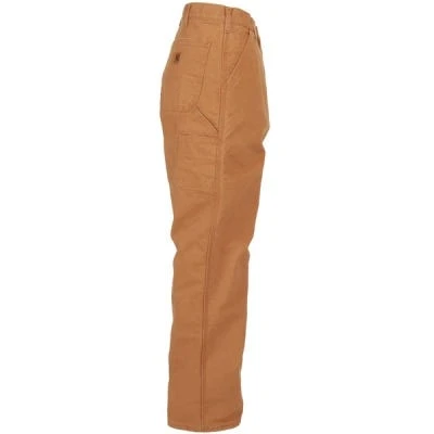 Carhartt Dungarees: Men's B111 BRN Brown Flannel-Lined Duck Dungarees - Image 3