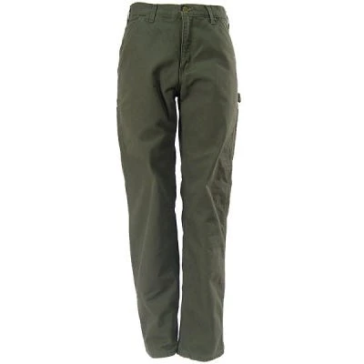 Carhartt Pants: Men's B111 MOS Green Flannel Lined Pants - Image 6