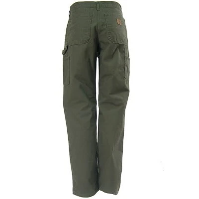 Carhartt Pants: Men's B111 MOS Green Flannel Lined Pants - Image 4