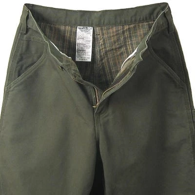 Carhartt Pants: Men's B111 MOS Green Flannel Lined Pants - Image 3