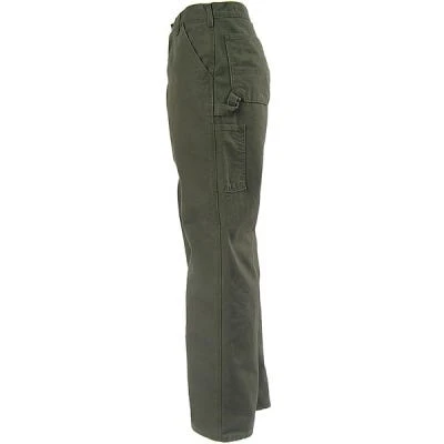 Carhartt Pants: Men's B111 MOS Green Flannel Lined Pants