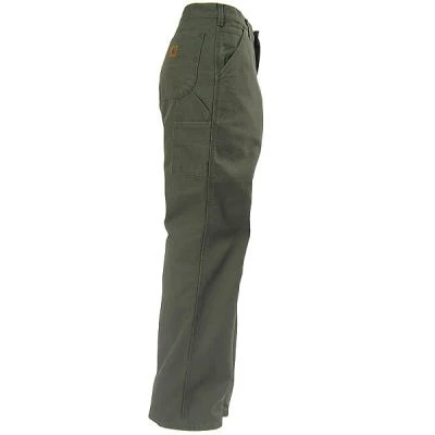 Carhartt Pants: Men's B111 MOS Green Flannel Lined Pants - Image 2