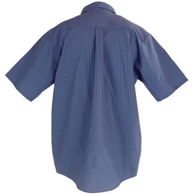 Red Kap Shirts: Men's SP84 GB Grey/Blue Plaid Short Sleeve Work Shirt