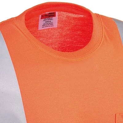 CornerStone Shirts: Men's CS401 SONG Safety Orange High Visibility Tee Shirt - Image 2