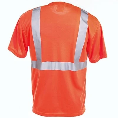 CornerStone Shirts: Men's CS401 SONG Safety Orange High Visibility Tee Shirt - Image 3