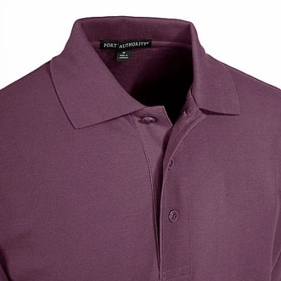 Port Authority: Silk Touch Men's Burgundy Knit Shirt K500 BRG - Image 2