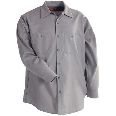 Red Kap Shirts: Men's Grey Long Sleeve Work Shirt SP14 GY - Image 2