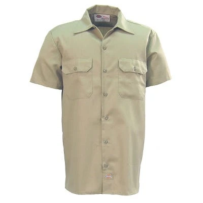 Dickies Shirts: Men's Khaki 1574 KH Stain Release Short Sleeve Work Shirt - Image 2