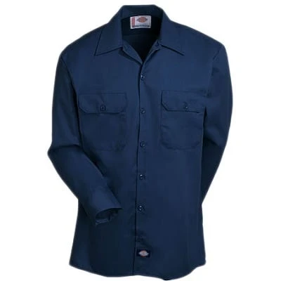 Dickies Shirts: Men's Dark Navy 574 DN Long Sleeve Uniform Shirt - Image 3