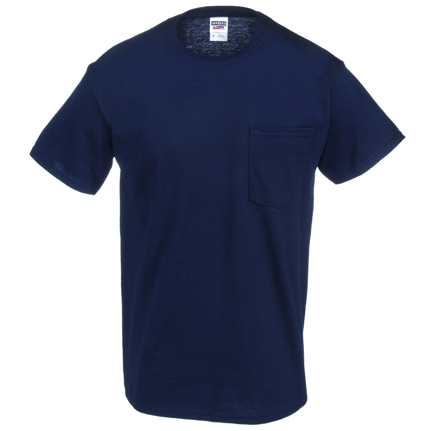 Jerzees Shirts: Men's 29MP NVY Navy Blue Dri-Power Pocket T-Shirt - Image 3