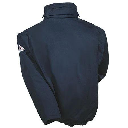 Bulwark Jackets: Men's JLR8 NV Flame-Resistant Insulated Navy Cotton Work Jacket - Image 4