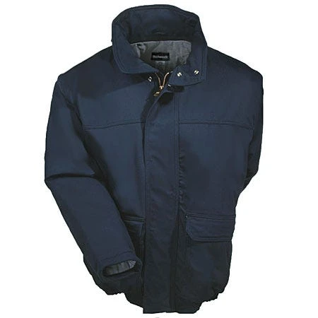Bulwark Jackets: Men's JLR8 NV Flame-Resistant Insulated Navy Cotton Work Jacket - Image 3
