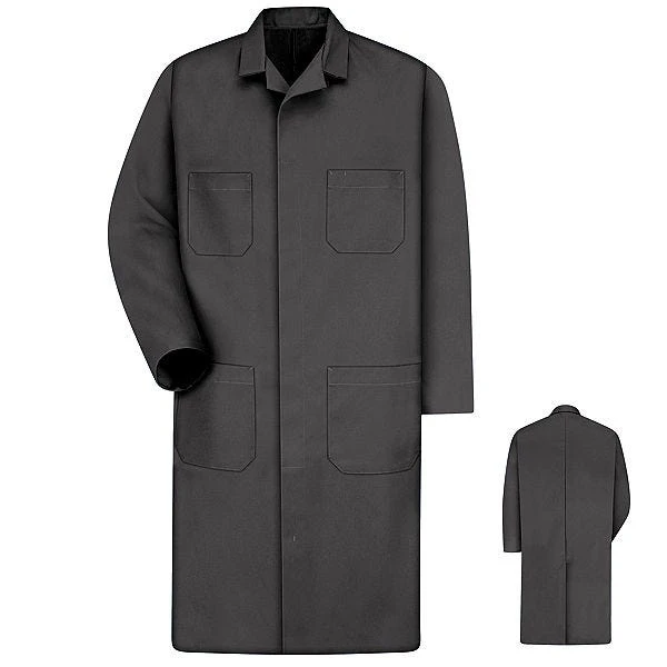 Red Kap Work Clothes: Men's Charcoal Full Lenght Shop Coat KT30 CH - Image 2