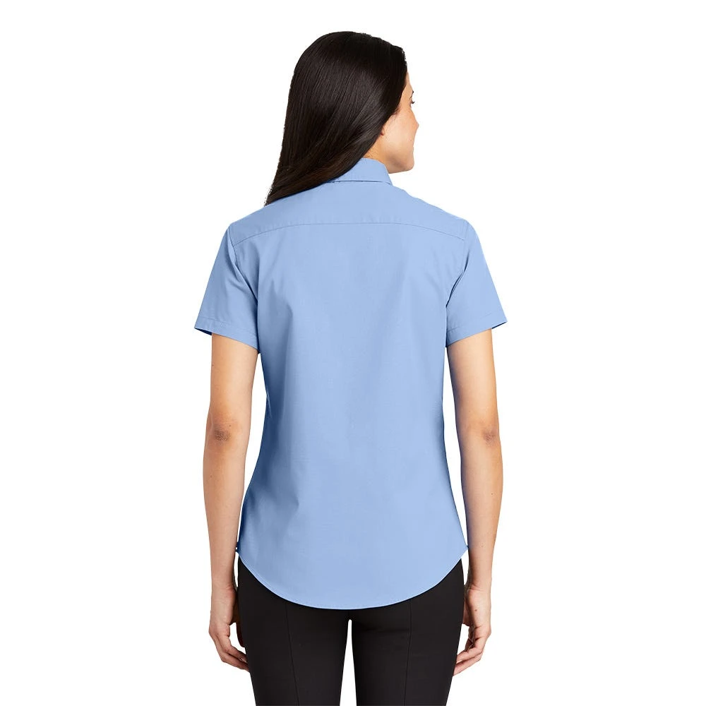 Port Authority Shirts: Womens Light Blue Short Sleeve Shirt L508 LBL - Image 2