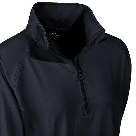 Sport Tek Pullover: Ladies LST850 BLK Black 1/2 Zip Stretch Pullover
