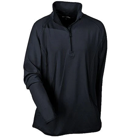Sport Tek Pullover: Ladies LST850 BLK Black 1/2 Zip Stretch Pullover - Image 2