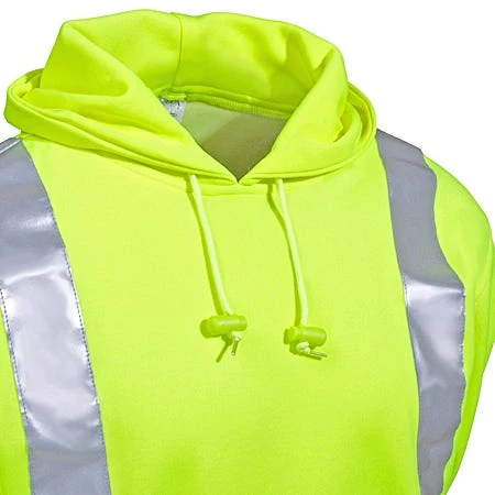 Occunomix Sweatshirts: Men's High Visibility Cotton Blend Hooded Sweatshirt OCCLUX-SWTLH Y - Image 2