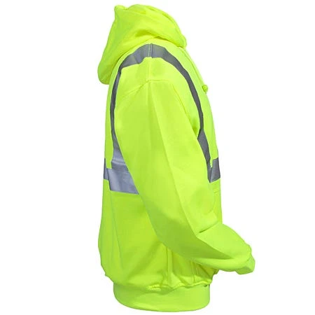 Occunomix Sweatshirts: Men's High Visibility Cotton Blend Hooded Sweatshirt OCCLUX-SWTLH Y - Image 5