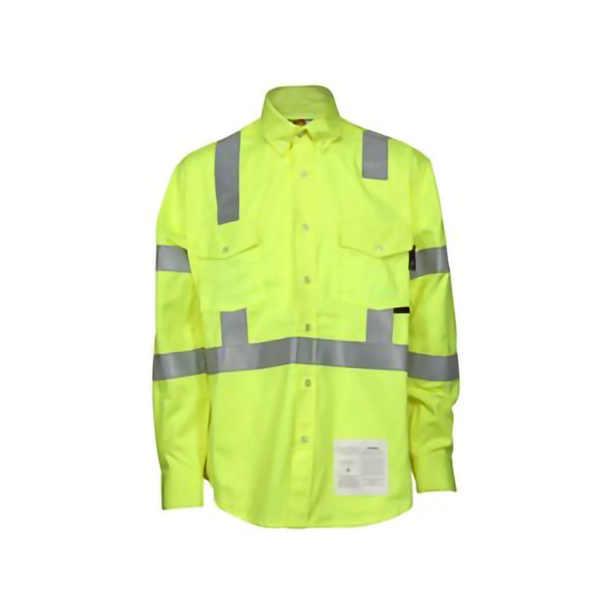 MCR Safety: Men's S1CL3L Fluorescent Lime Flame Resistant Work Shirt Class 3 Hi-Visibility Protection