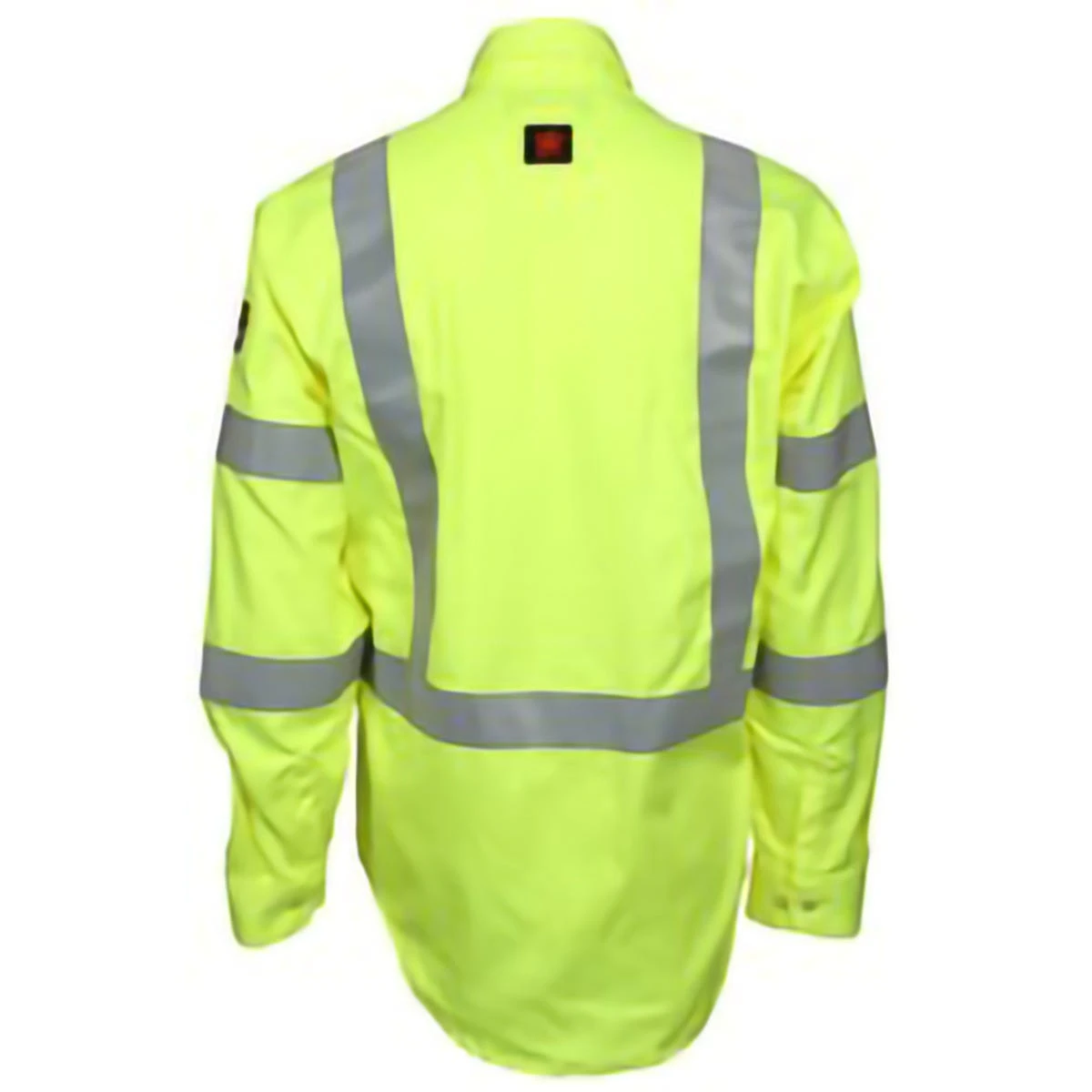 MCR Safety: Men's S1CL3L Fluorescent Lime Flame Resistant Work Shirt Class 3 Hi-Visibility Protection - Image 2