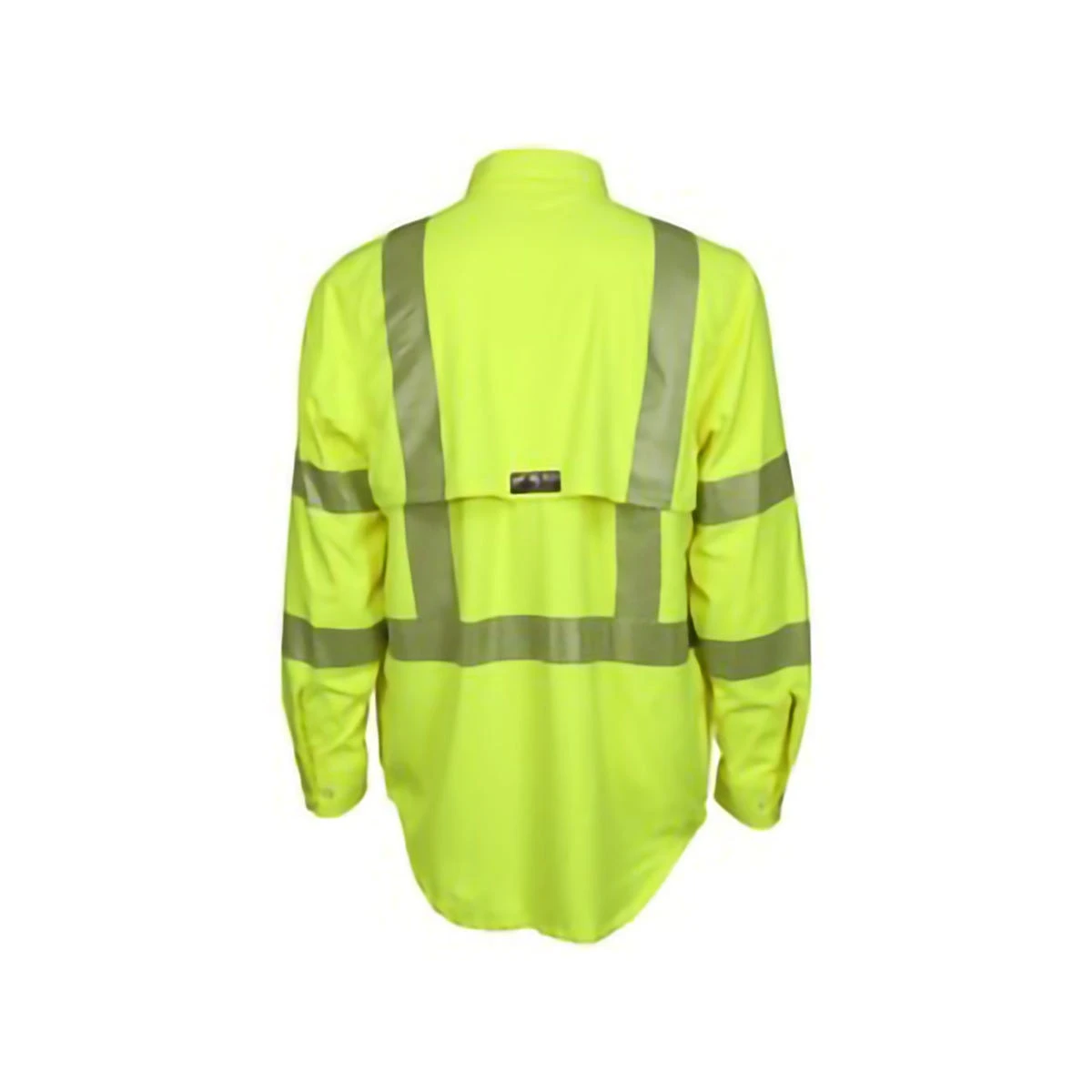MCR Safety Shirts: Men's SBS1027 Lime FR Summit Breeze Hi Vis Long Sleeve Button Down Shirt - Image 2