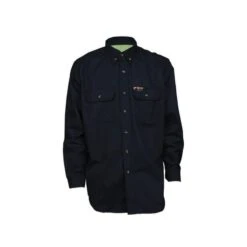 MCR Safety Shirts: Men's SBS2002 Navy FR Summit Breeze Long Sleeve Button Down Shirt