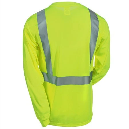 Occunomix Shirts: Men's High Visibility Yellow Long Sleeve Shirt LUX LSET2B