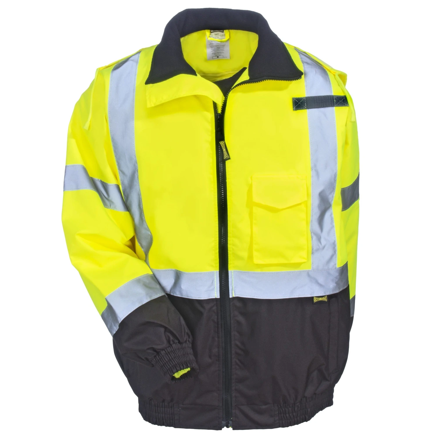 Occunomix Jackets: Men's LUX 350 JB B High Viz Yellow Quilt-Lined Bomber Jacket - Image 3