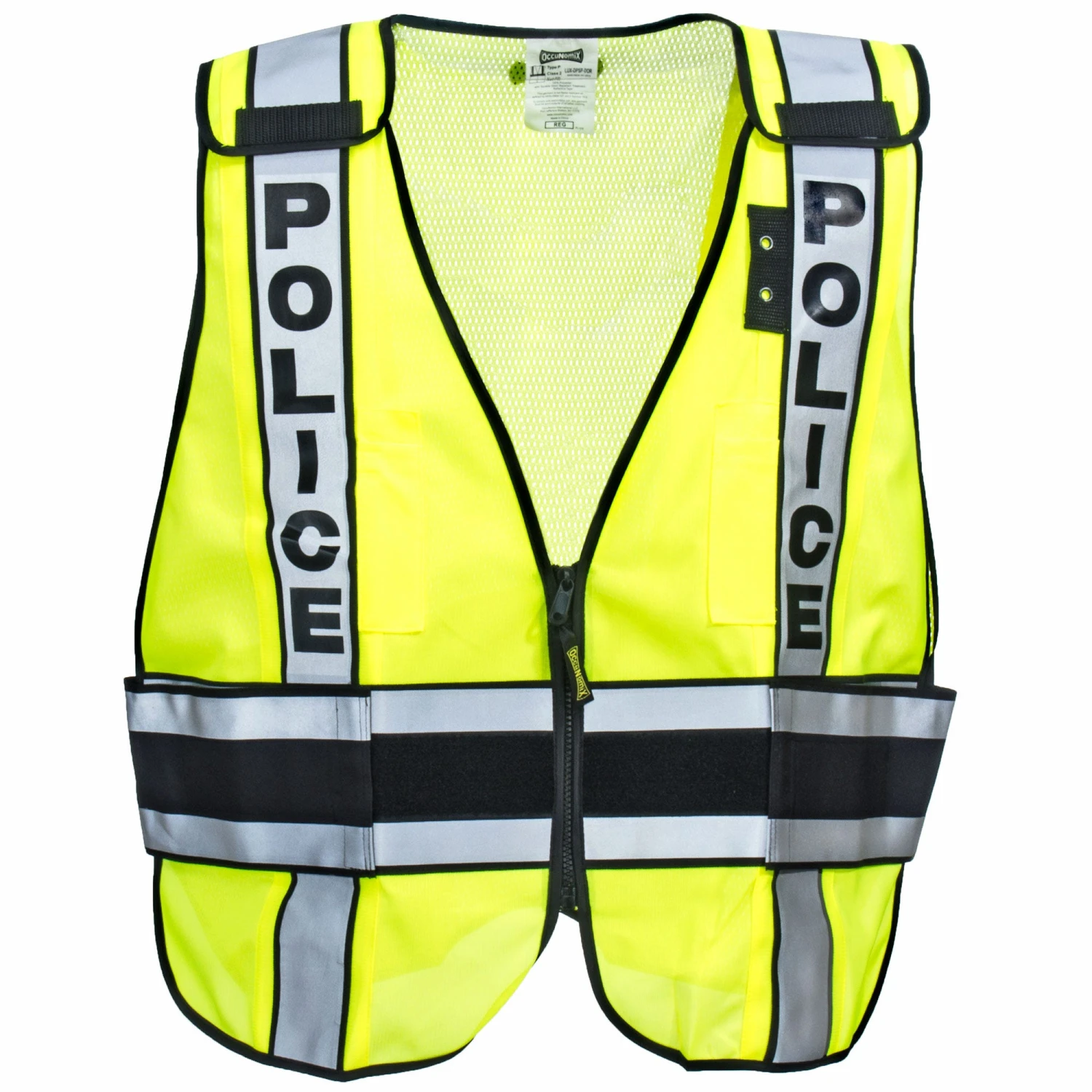 Occunomix Vests: Men's Deluxe LUX DPSP DOR High Viz Mesh Police Vest - Image 2
