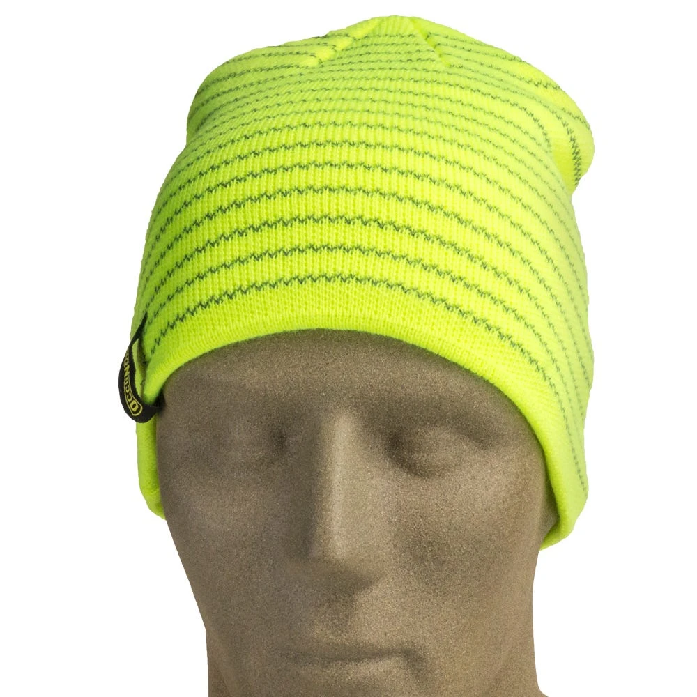Occunomix Hats: LUX MBRB Green High Viz Multi-Banded Reflective Beanie - Image 2