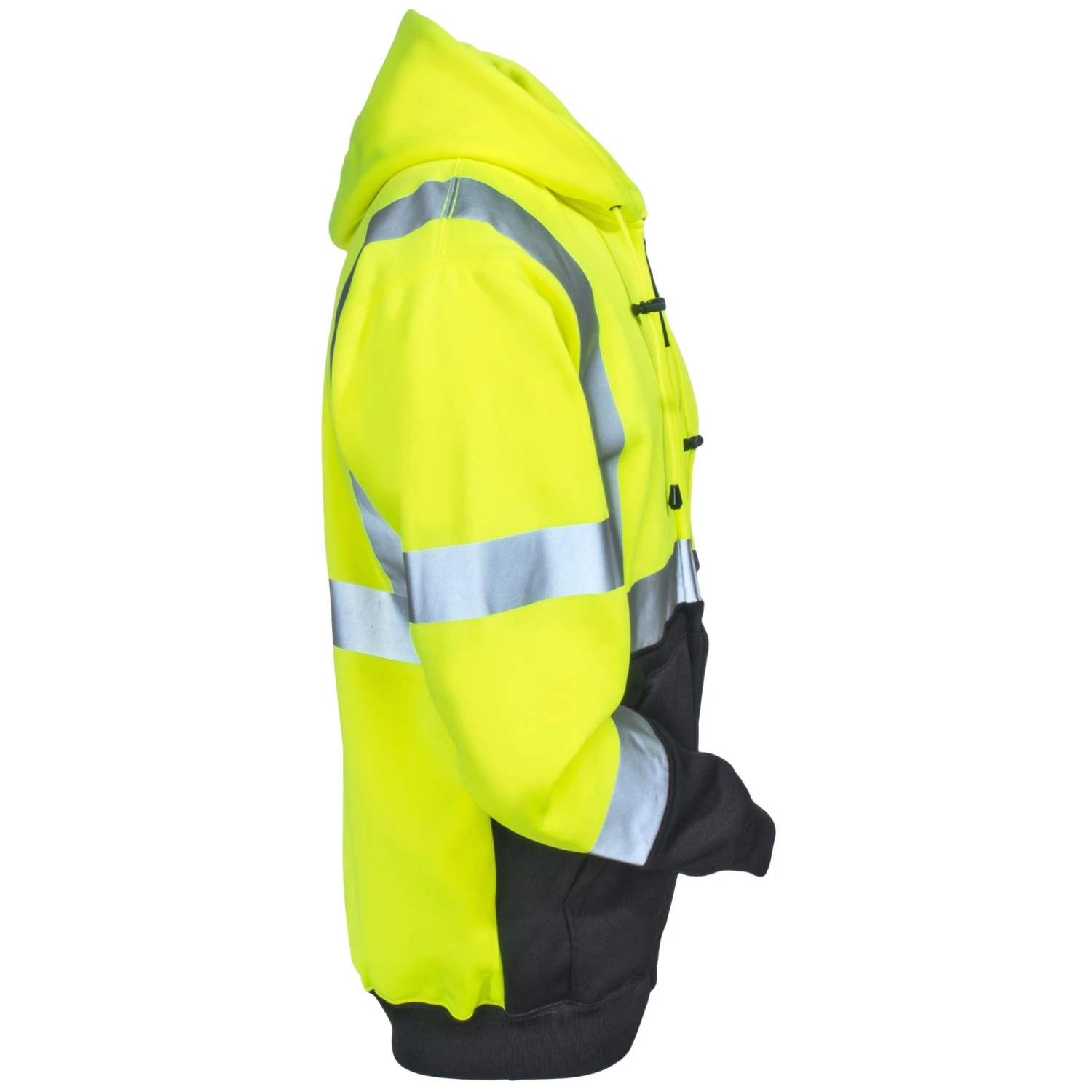 Occunomix Sweatshirts: Men's LUX SWTHZBK High Viz Black Bottom Full-Zip Sweatshirt - Image 5