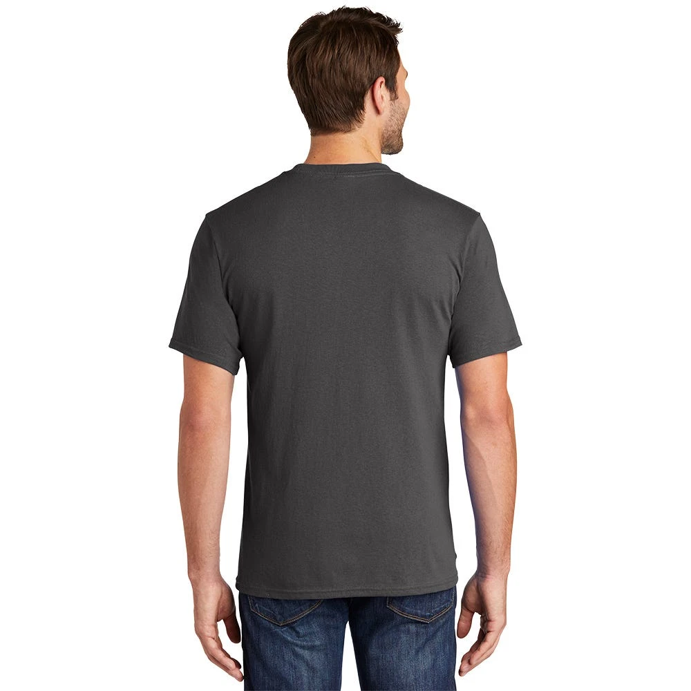 Port & Company Shirt: Men's PC54P CHR Charcoal Core Cotton Pocket Tee - Image 2
