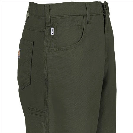 Carhartt Jeans: Men's Moss Flame Resistant Loose Fit Canvas Jeans FRB159 MOS - Image 4