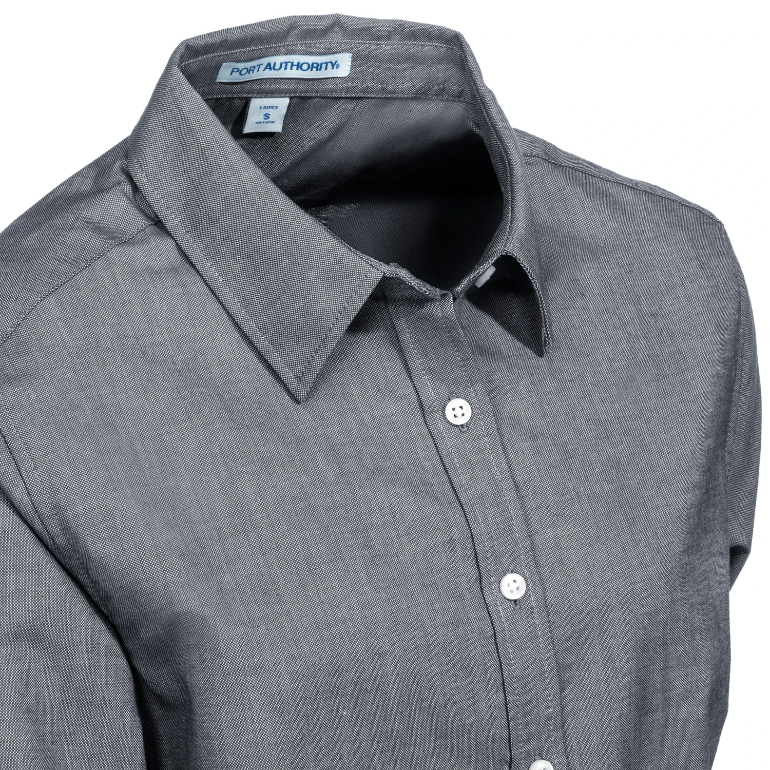 Port Authority Shirts: Women's L658 BLK Stain-Resistant Black Long-Sleeve SuperPro Button Down Shirt - Image 2