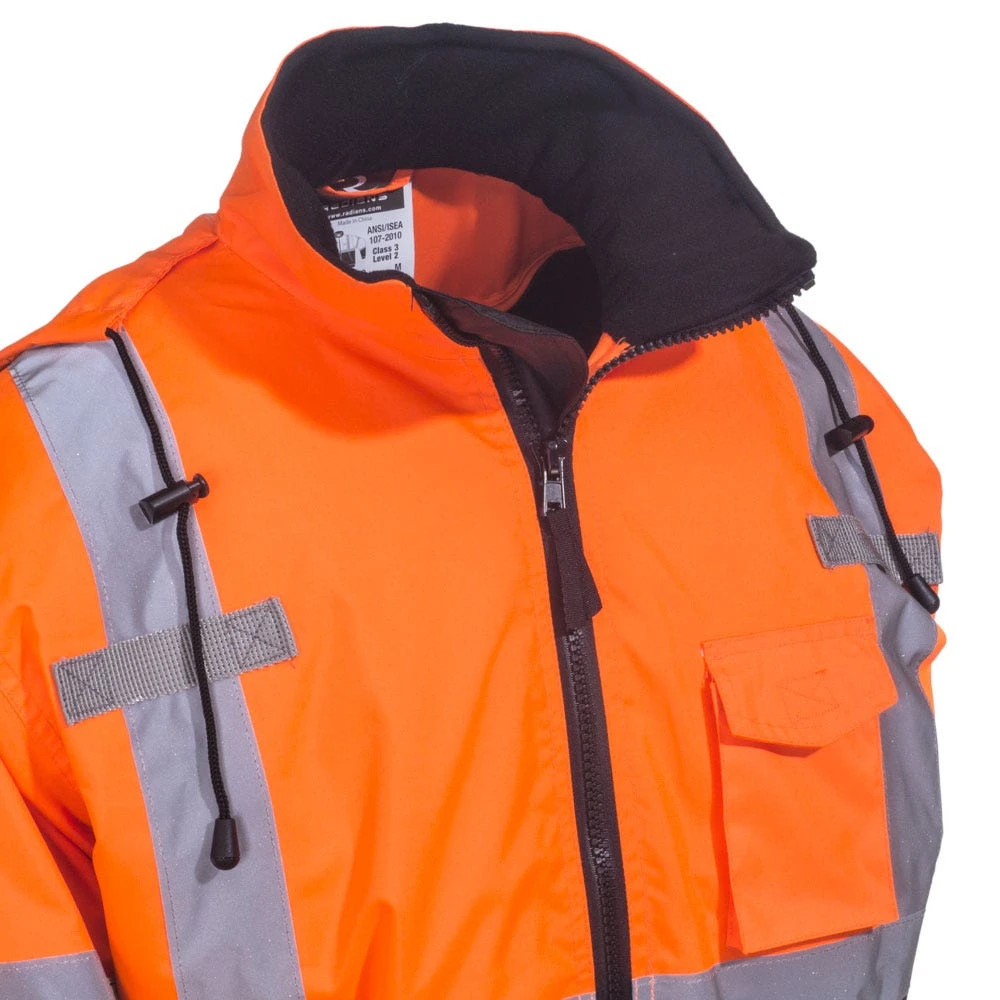 Radians Jackets: Men's SJ110B 3ZOS High-Visibility Safety Zip-Out Hooded Safety Jacket - Image 2