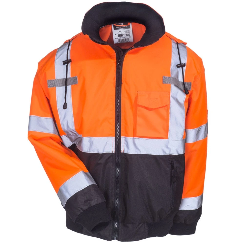 Radians Jackets: Men's SJ110B 3ZOS High-Visibility Safety Zip-Out Hooded Safety Jacket - Image 3