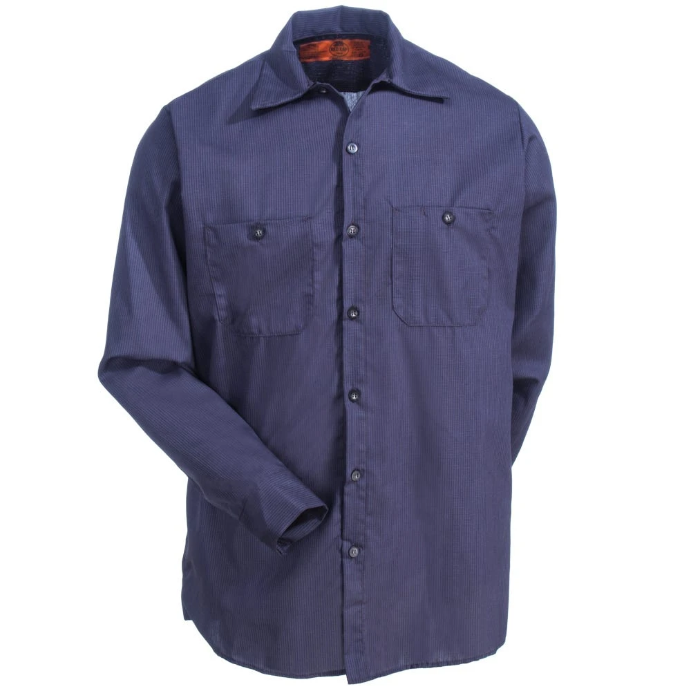 Red Kap Work Clothes: Men's Microcheck Long Sleeve Work Shirt SP14 GB - Image 2