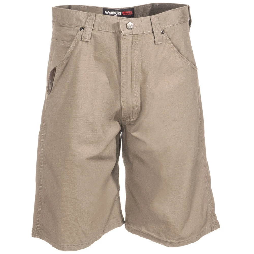 Wrangler Riggs Shorts: Men's Dark Khaki 3W345 DK Ripstop Technician Shorts - Image 2