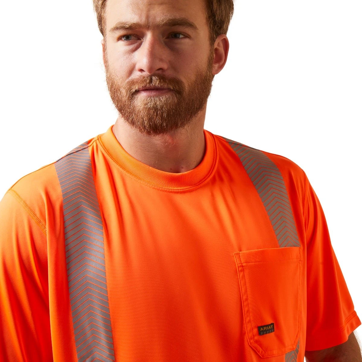 Ariat Rebar Workwear: Men's 10039195 Hi-Vis Orange ANSI T-Shirt - Image 3