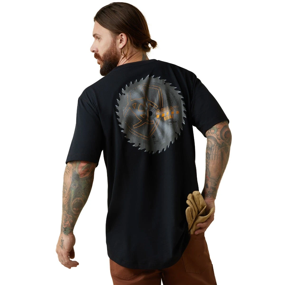 Ariat Rebar Shirts: Men's 10043833 Black Rebar Workman Buzz Saw Graphic T-Shirt - Image 3