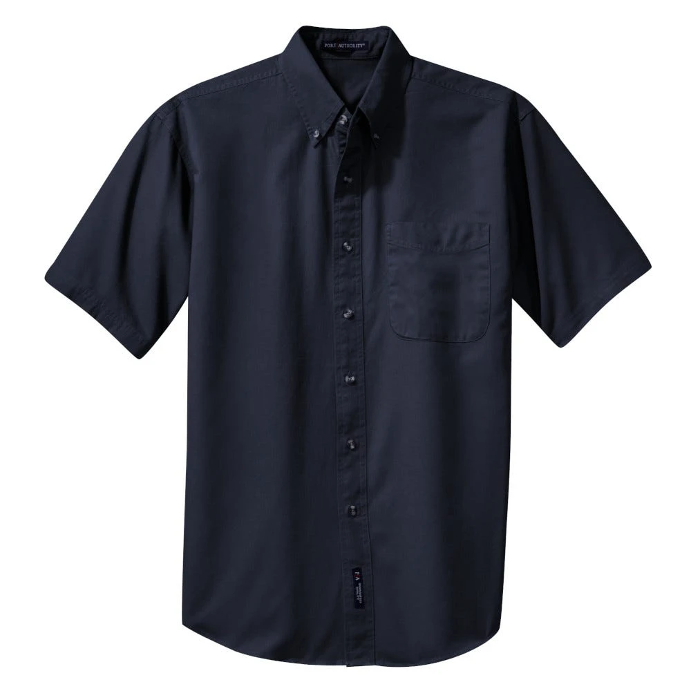 Port Authority Shirts: Men's Classic Navy S500T CNV Short Sleeve Twill Shirt - Image 5